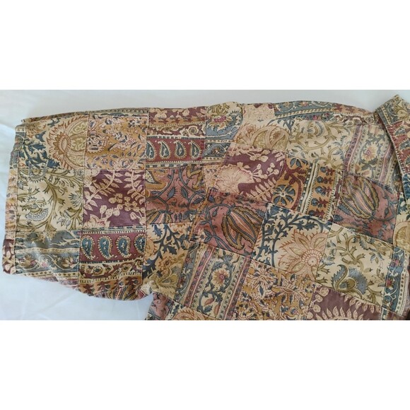 Vtg Territory Ahead Patchwork Shirt Men’s L/XL Tan Boho Festival Outdoor EUC - Picture 5 of 16